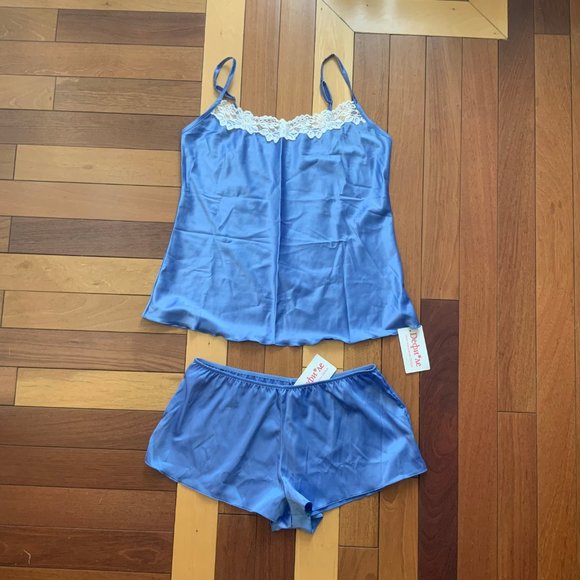 Other - Blue Satin Cami & Short Sleeping Set sz L